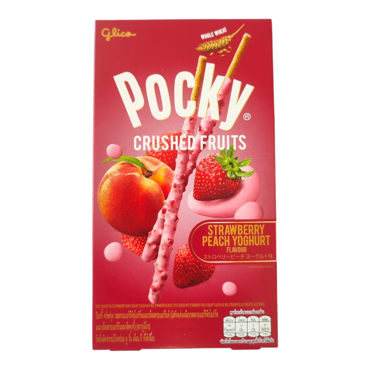 Японські бісквітні палички Pocky Crushed Fruits - Полунично-персиковий йогурт