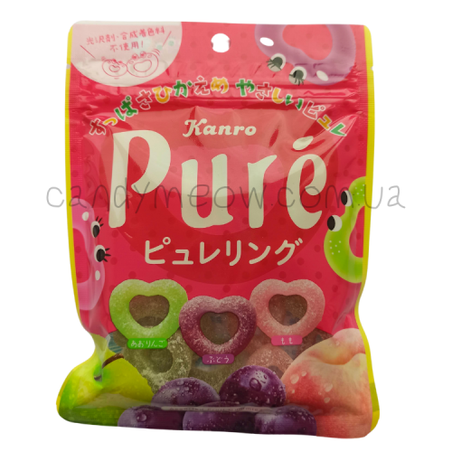 Kanro Pure - Ring Heart Fruit Gummy