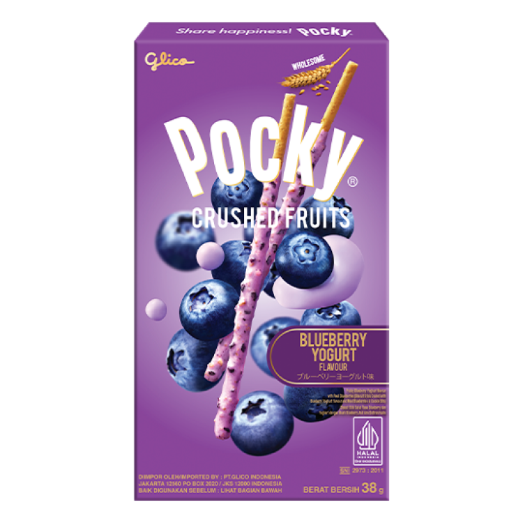 Японські бісквітні палички Pocky Crushed Fruits - Чорничний йогурт